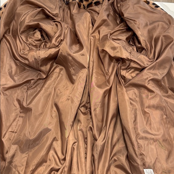 Vintage Y2K 1970s Inspired Lightweight Faux Leopard Fur Coat 5X - Picture 7 of 8